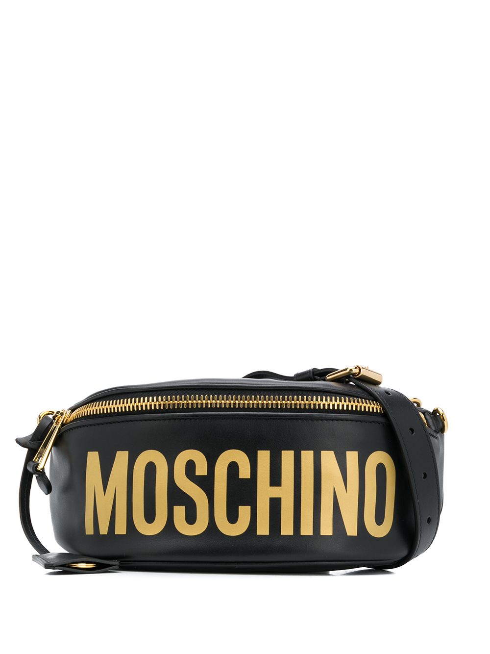 Moschino Logo Plaque Belt Bag In Black