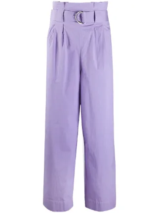 GANNI straight leg trousers purple 