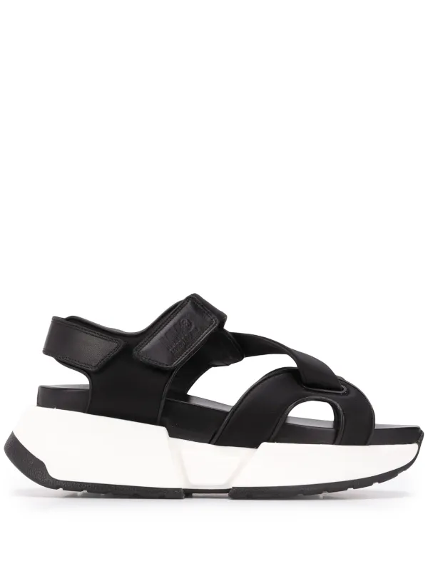 all black strap sandals