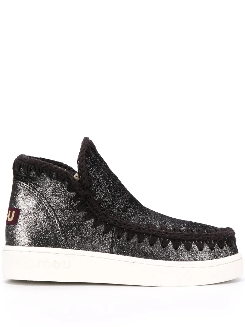 Mou Round Toe Eskimo Sneakers In Black