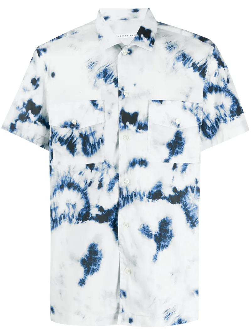 Low Brand Short Sleeve Bleached-effect Shirt In White