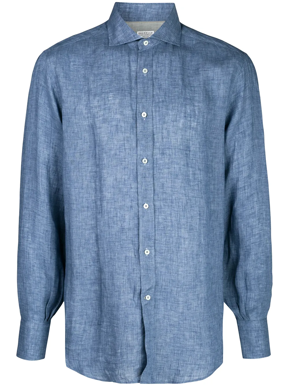 Brunello Cucinelli Plain Buttoned Shirt In Blue