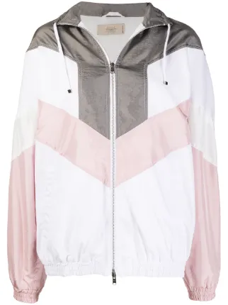 colour block waterproof jacket