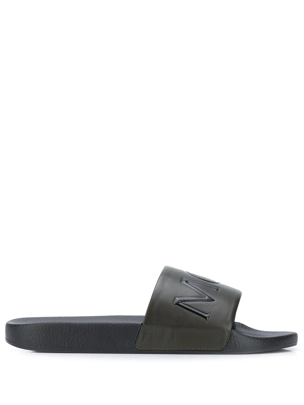 Moncler Bastien leather slides | Green | Image 1