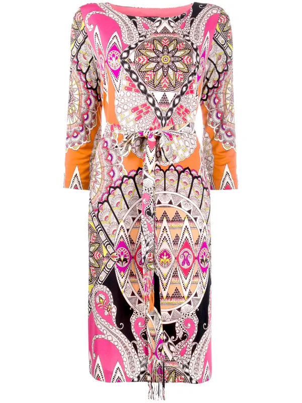 paisley print midi dress