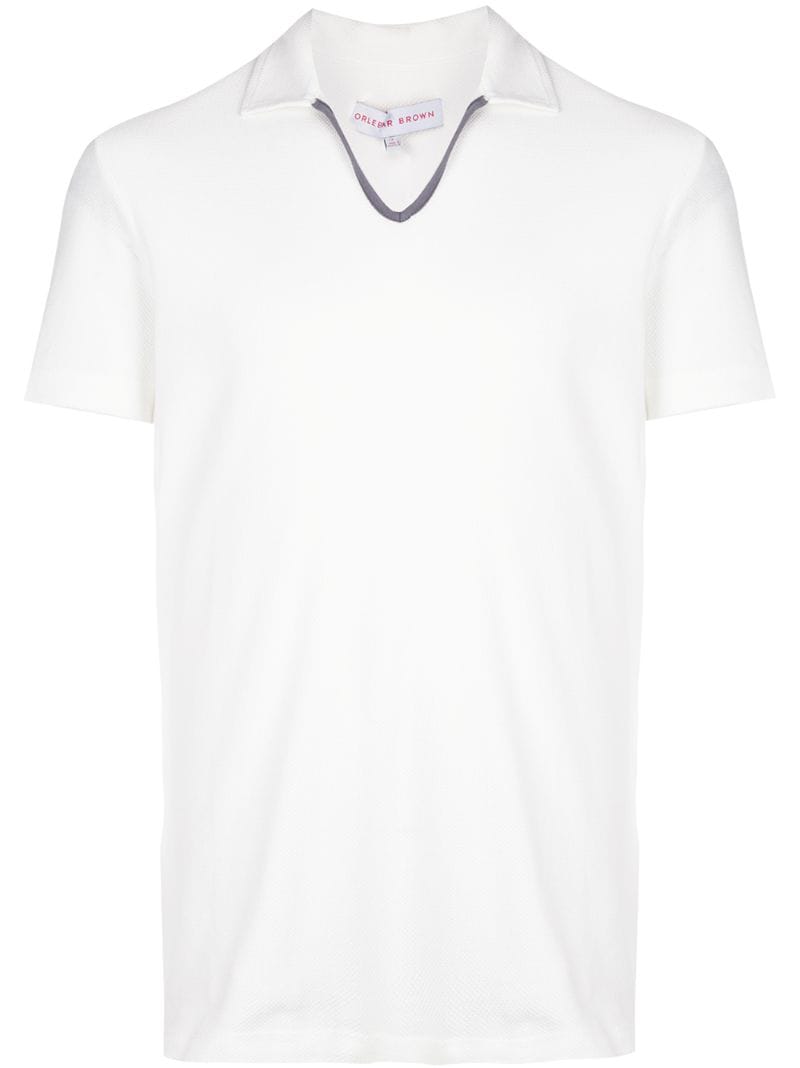 Orlebar Brown Plain Short-sleeved Polo Shirt In White