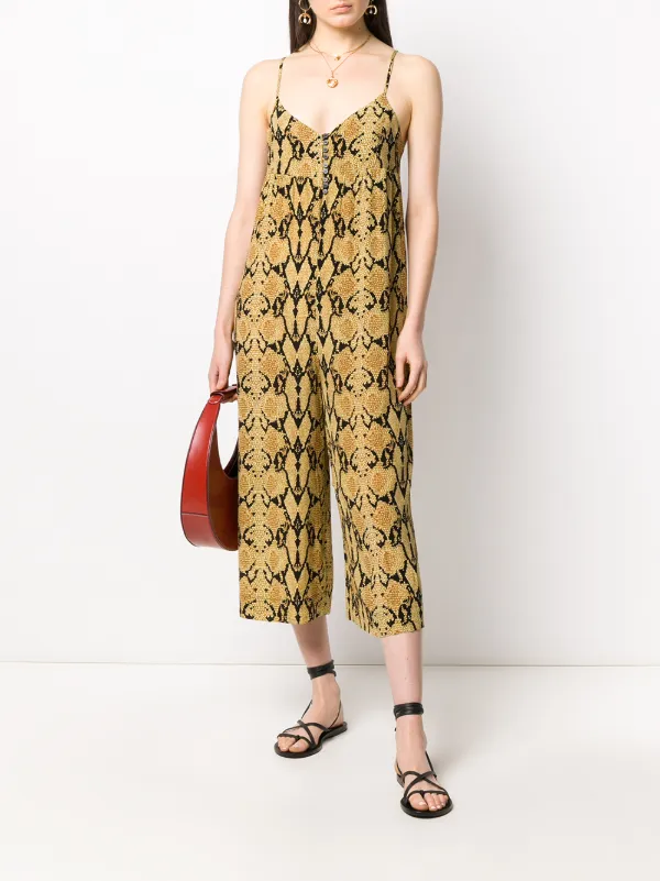 snakeskin print jumpsuit