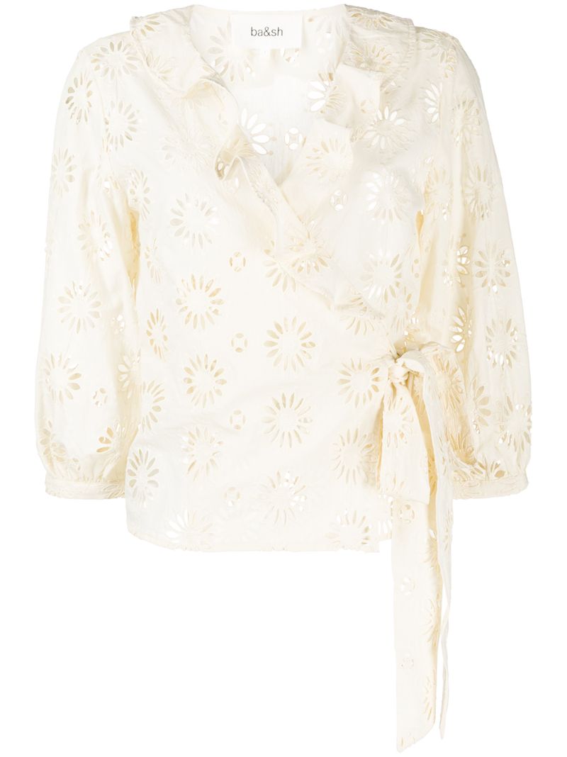 Shop Ba&sh Bardo Embroidered Blouse In Neutrals