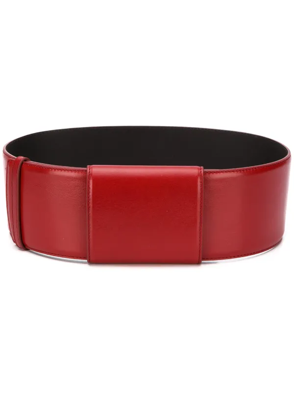 wide red leather belt