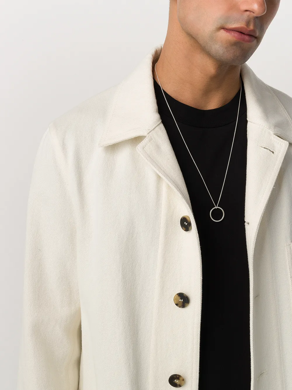 Le Gramme Halsketting met ronde hanger - SILVER