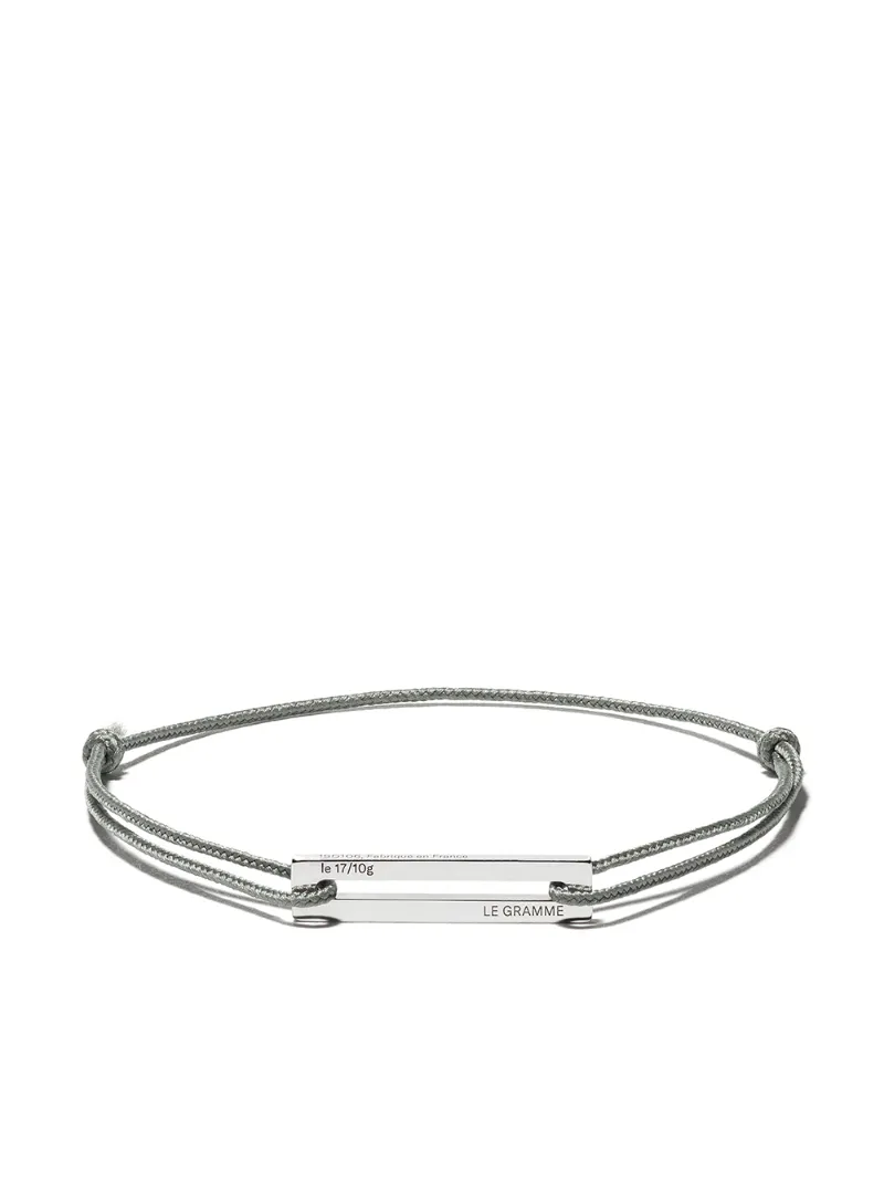 Le Gramme 17/10 Cord Bracelet In Grey
