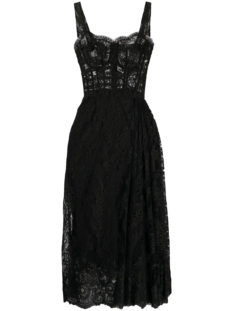DOLCE & GABBANA LACE MIDI DRESS