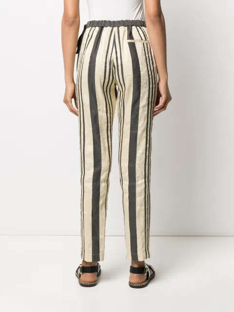 striped tapered trousers
