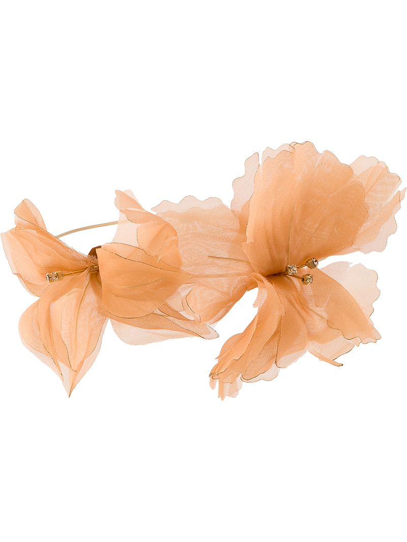 Shop Forte Forte Organza Flower Choker In Orange