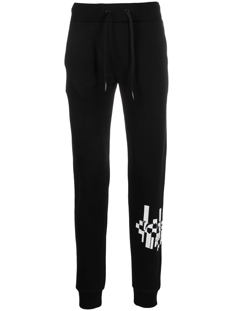 Iceberg Graphic Print Tapered Trousers In Black