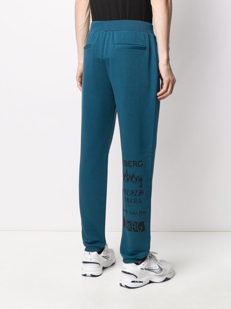 Shop Iceberg Logo Track Pants In Blue