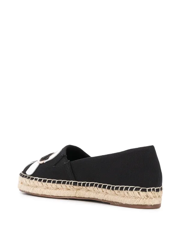 black espadrille slip ons