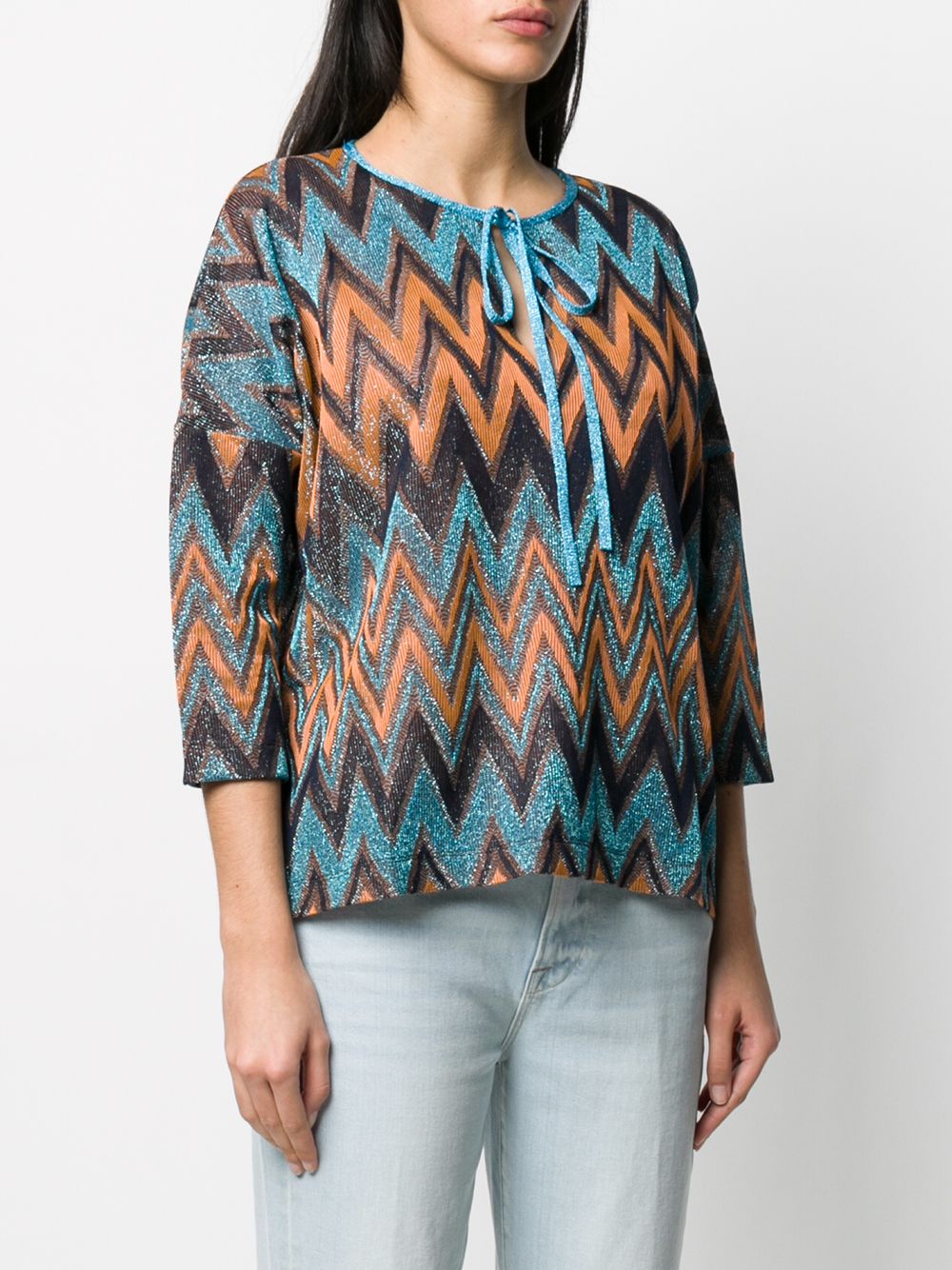 фото M missoni трикотажный топ с узором зигзаг