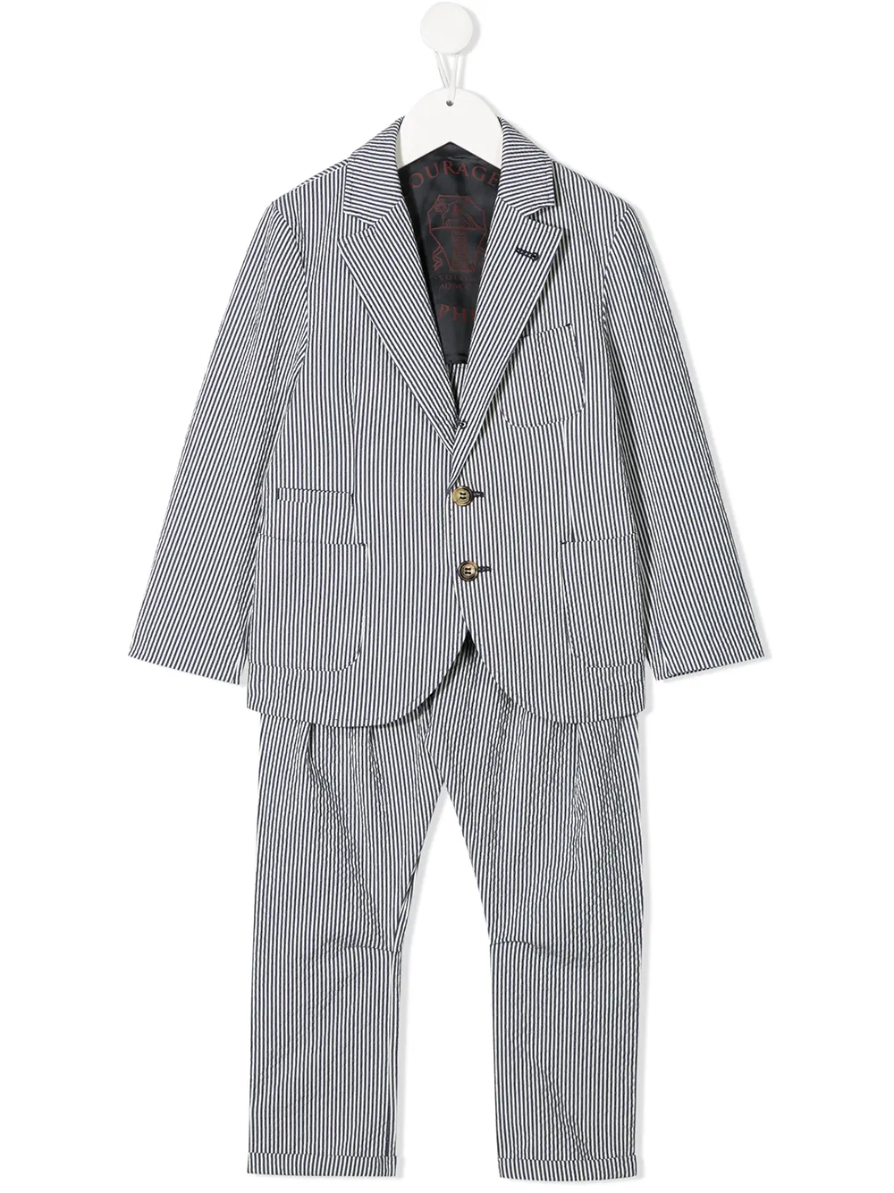BRUNELLO CUCINELLI STRIPED PATTERN TWO PIECE SUIT