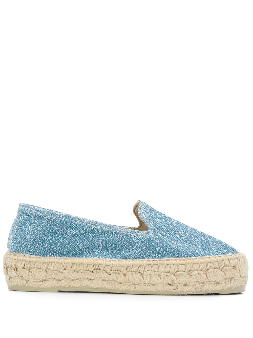 Manebi Plateau-espadrilles Mit Runder Kappe In Blue
