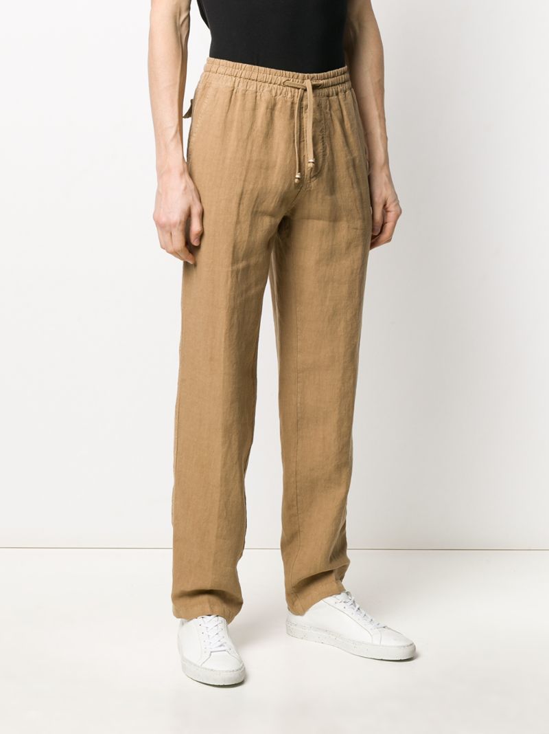 Shop Altea Drawstring Straight Leg Trousers In Neutrals