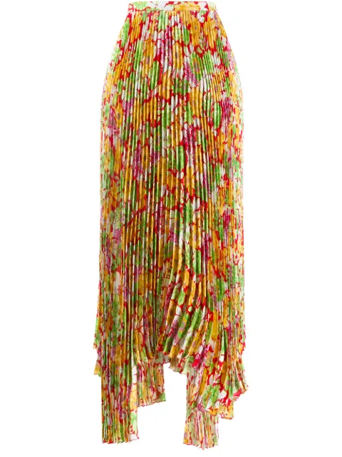 Plan C asymmetric pleated skirt