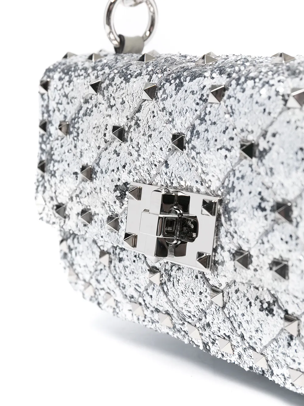 фото Valentino garavani мини-сумка rockstud spike с блестками