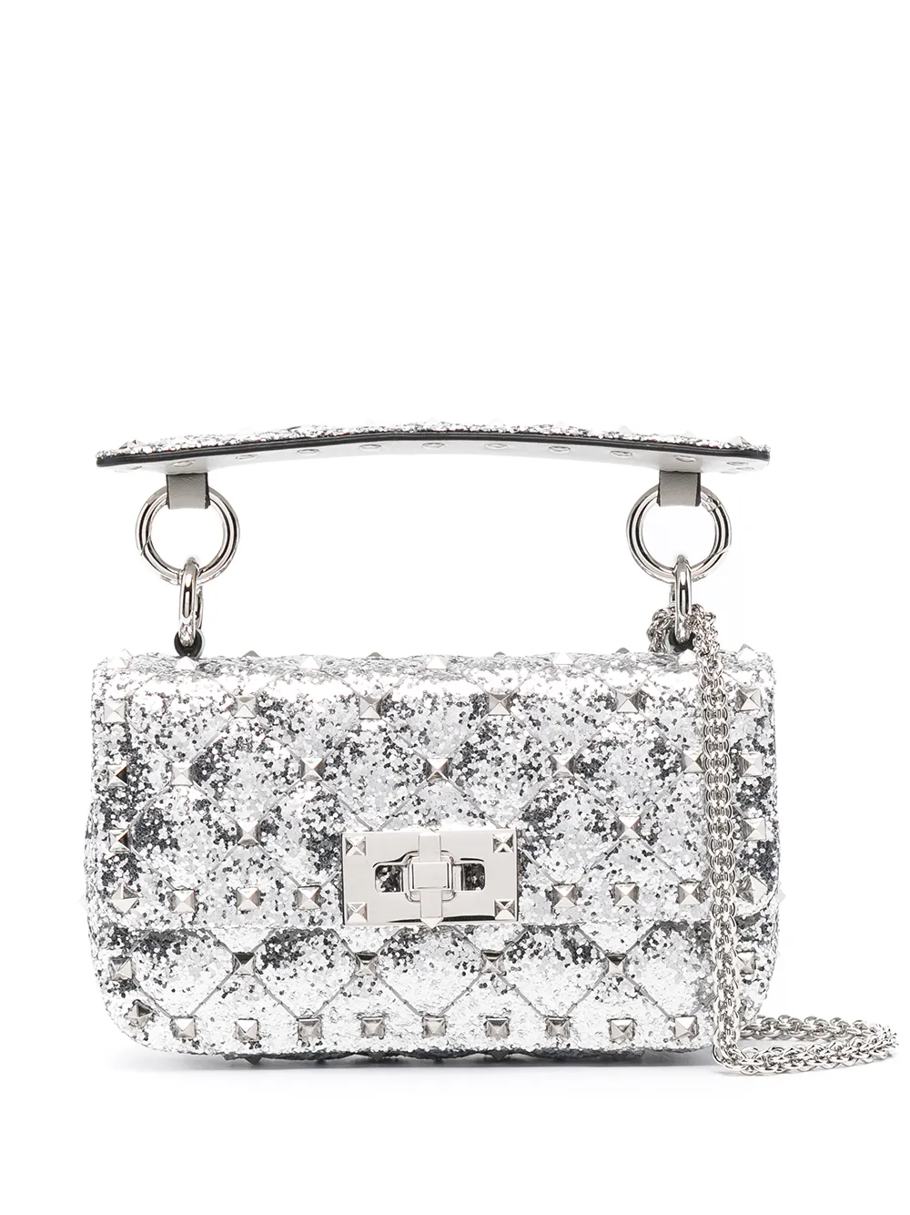 фото Valentino garavani мини-сумка rockstud spike с блестками