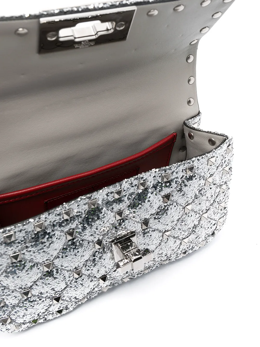фото Valentino garavani мини-сумка rockstud spike с блестками