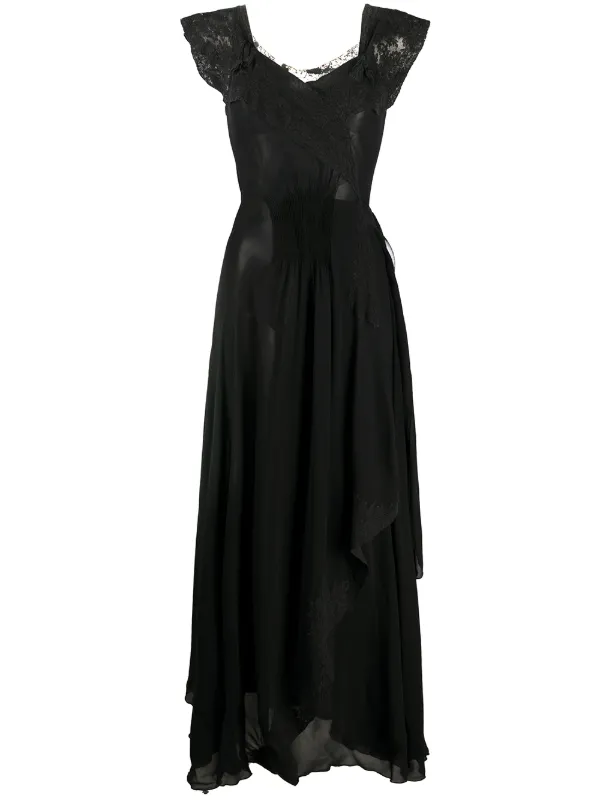 A N G E L O Vintage Cult 1930s Floral Lace Detailing Dress