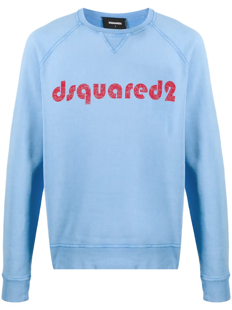 Dsquared2 Sweatshirt Mit Logo-print In Blue