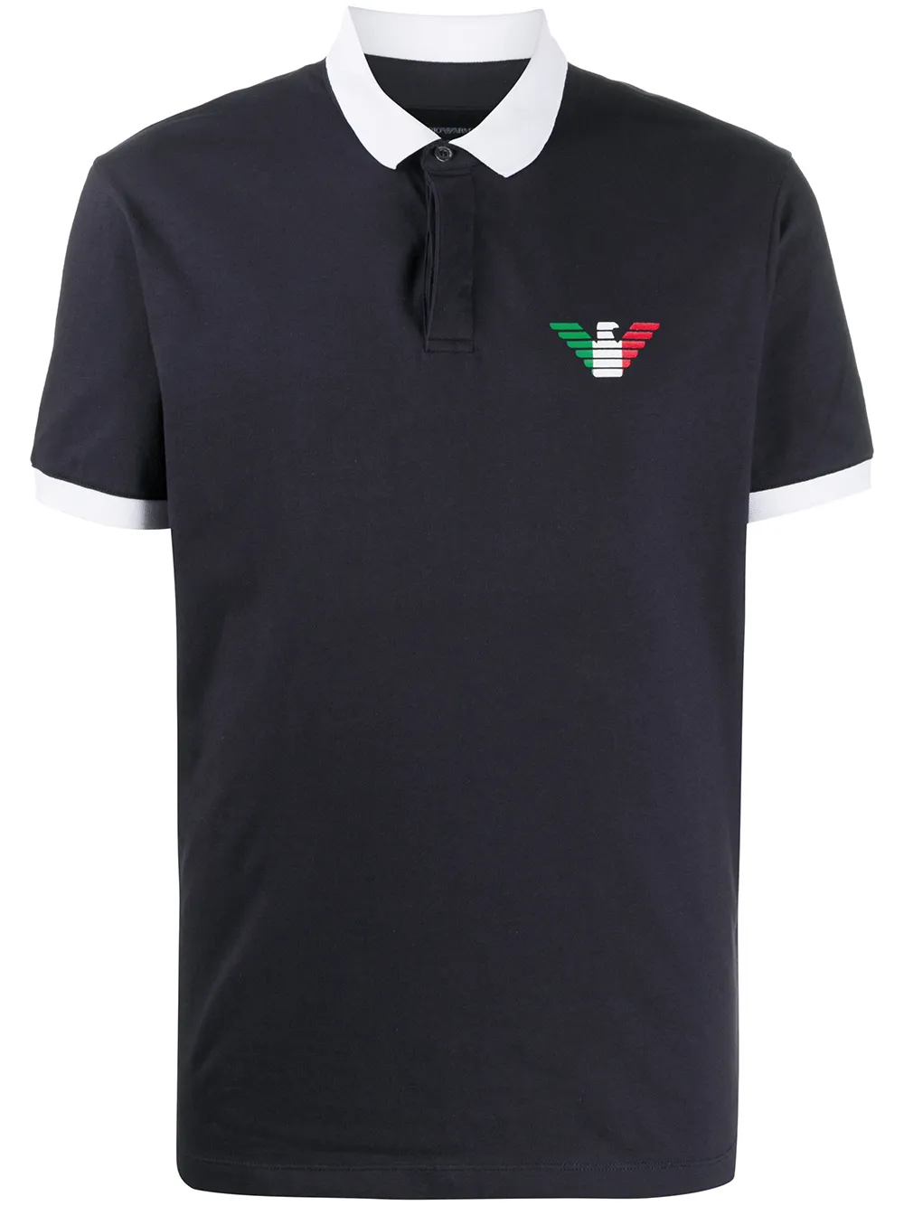 

Emporio Armani playera tipo polo con mangas cortas - Azul
