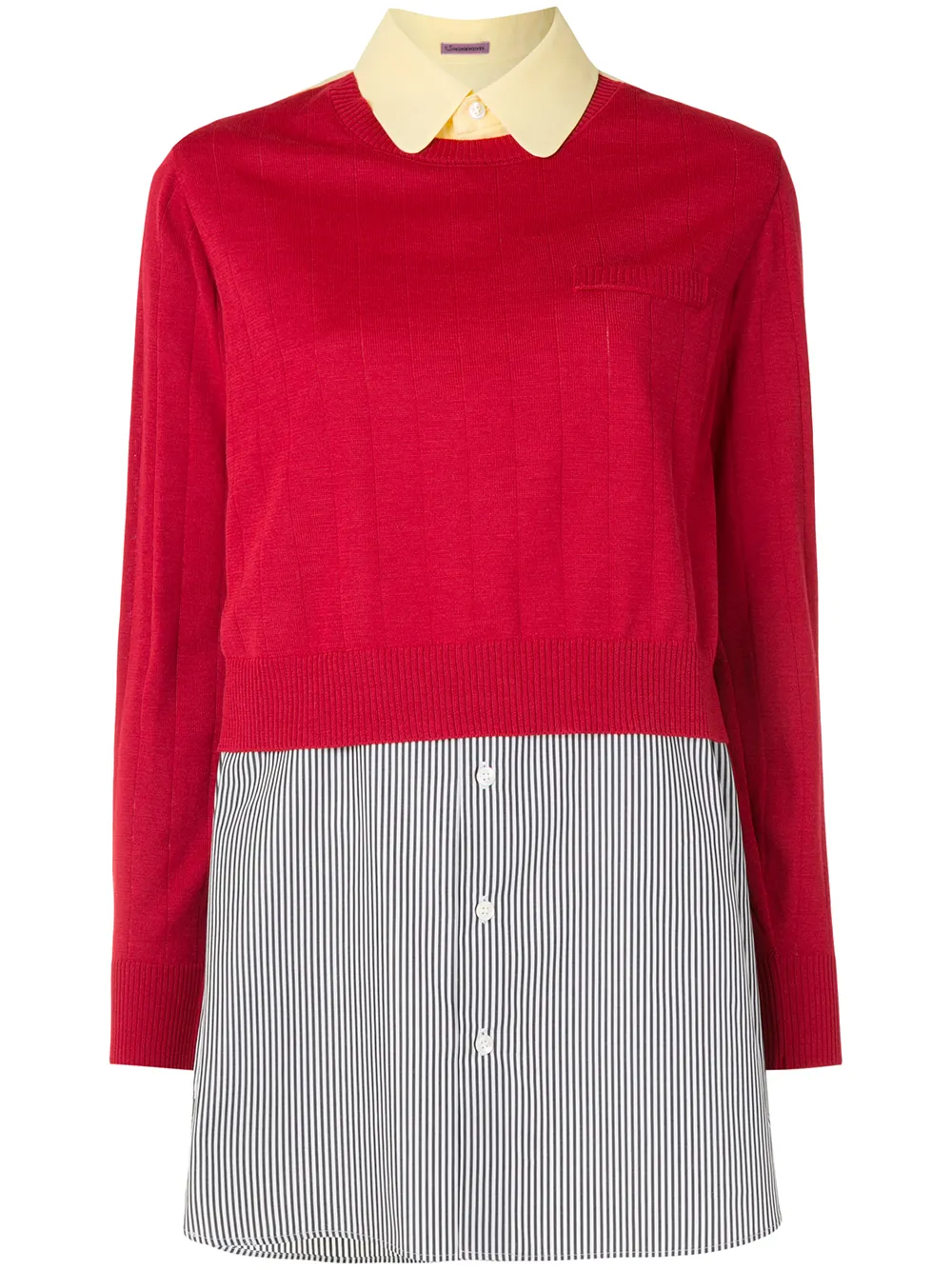 

Sueundercover knit panel blouse - Red