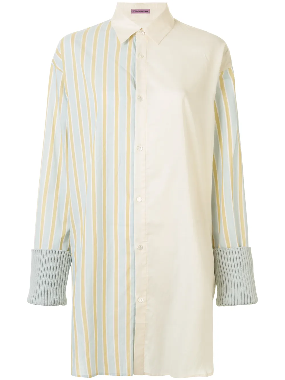 

Sueundercover contrast striped panel shirt - Yellow