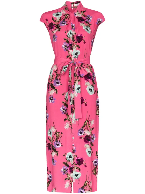 floral silk midi dress