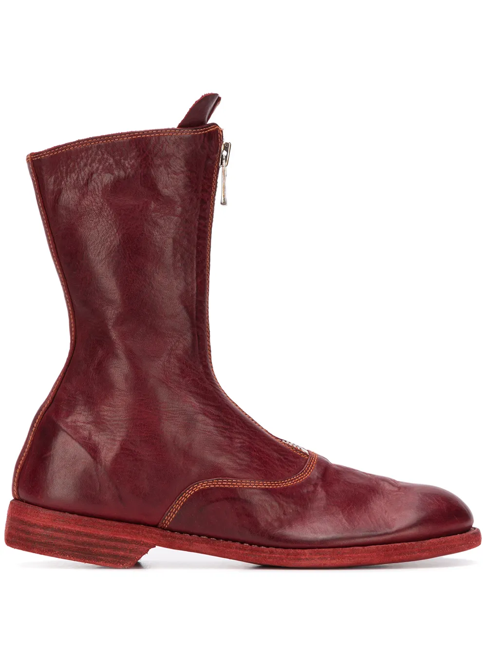 Guidi Zipped Boots In 红色