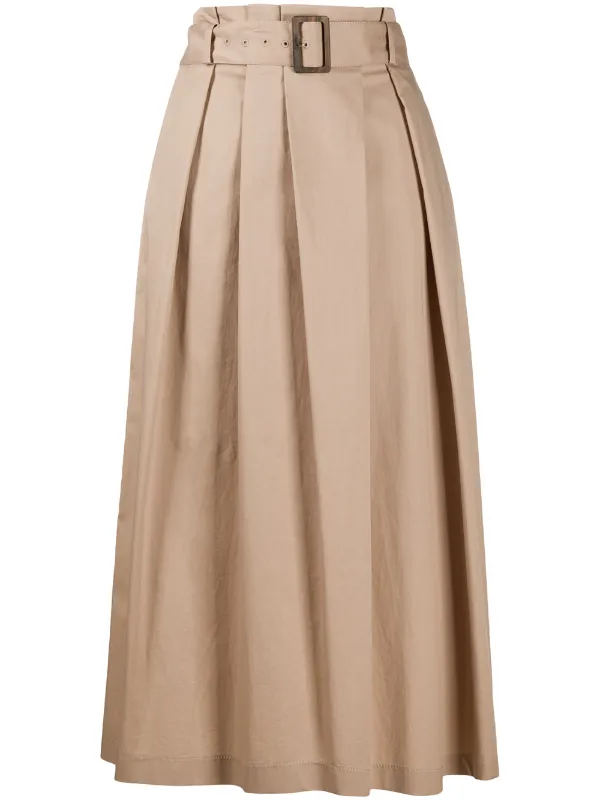 belted midi skirt