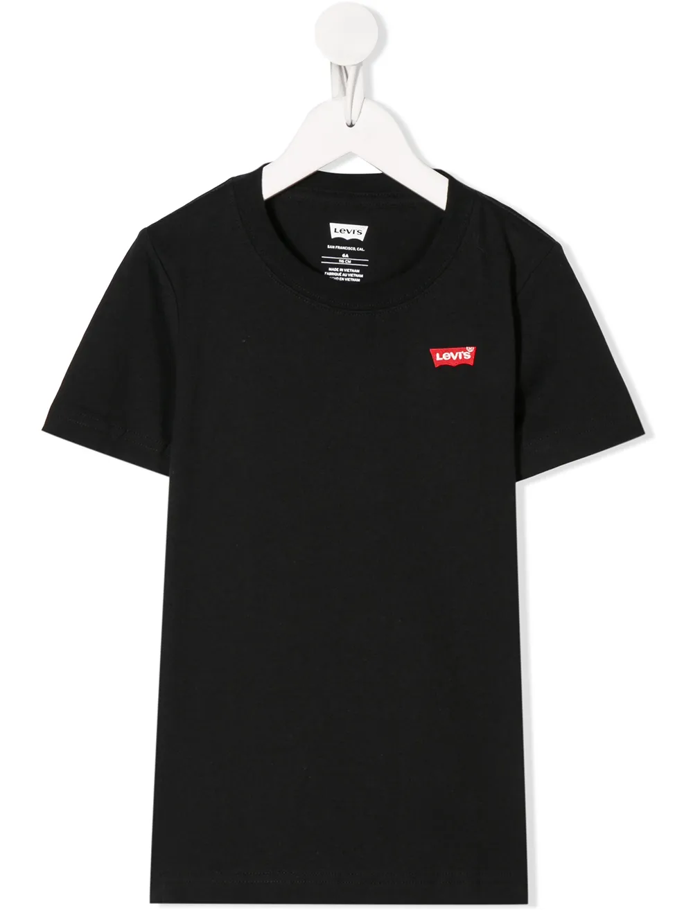 Shop Levi's Logo-embroidered T-shirt In Black