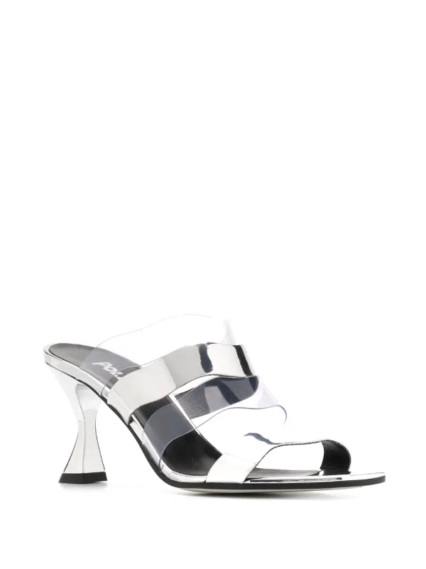 white multi strap mules