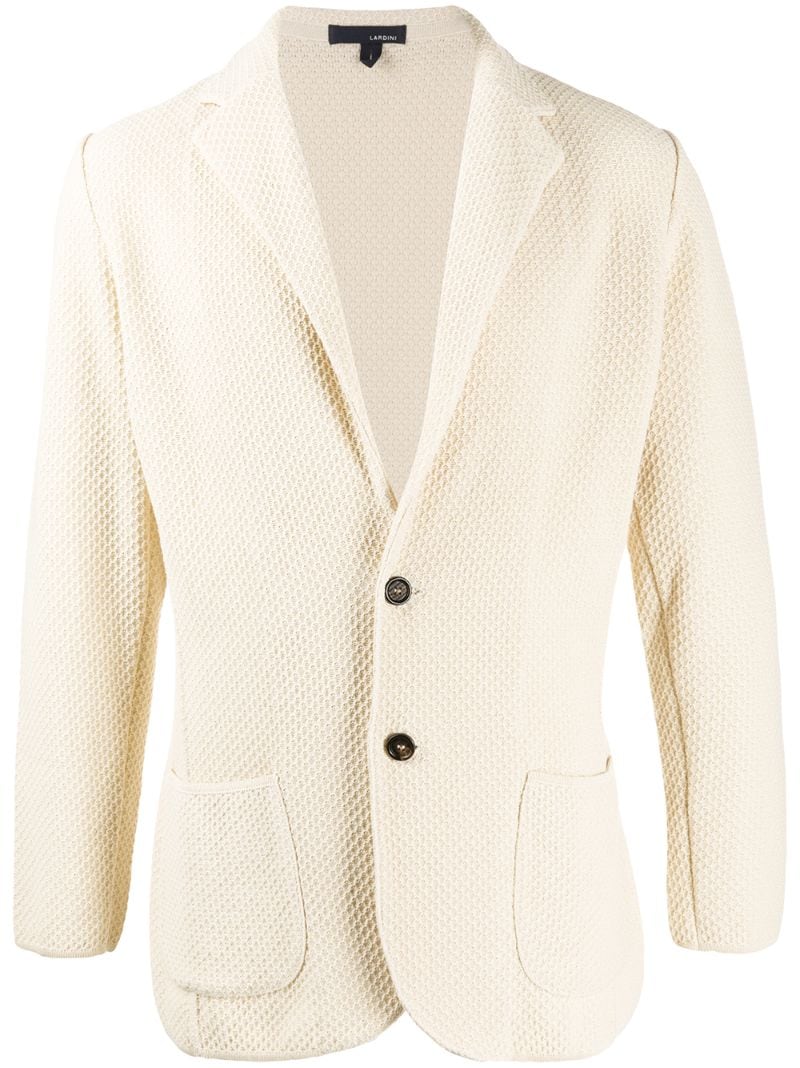 Lardini Waffle Knit Blazer In Neutrals