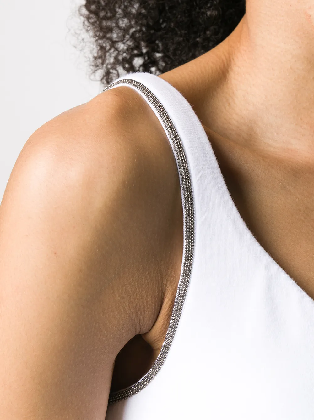 Brunello Cucinelli Tanktop met kralen afwerking Wit