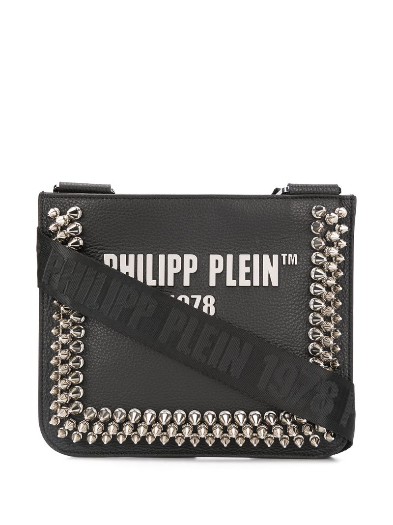 Philipp Plein 铆钉logo斜挎包 In Black