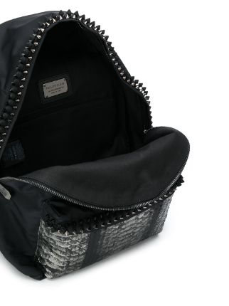 stud-embellished metallic backpack展示图