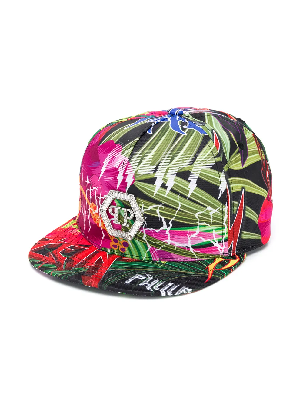 Philipp Plein Junior casquette Jungle Rock à plaque logo - Noir