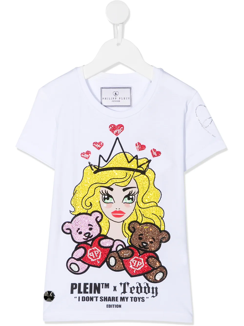 Philipp Plein Junior декорированная футболка с принтом
