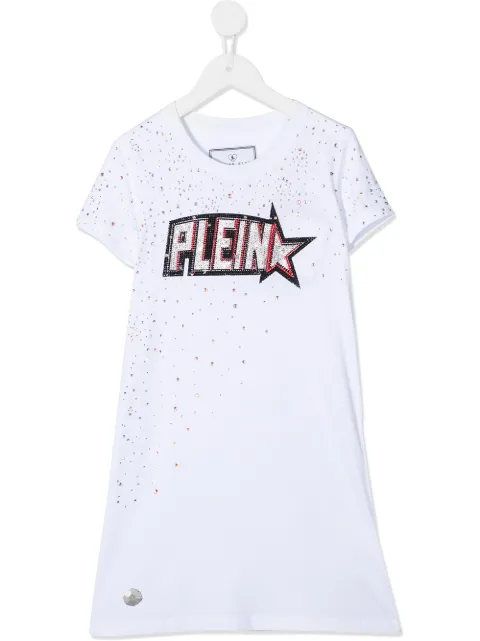 Philipp Plein Junior Plein Star embellished T-shirt dress