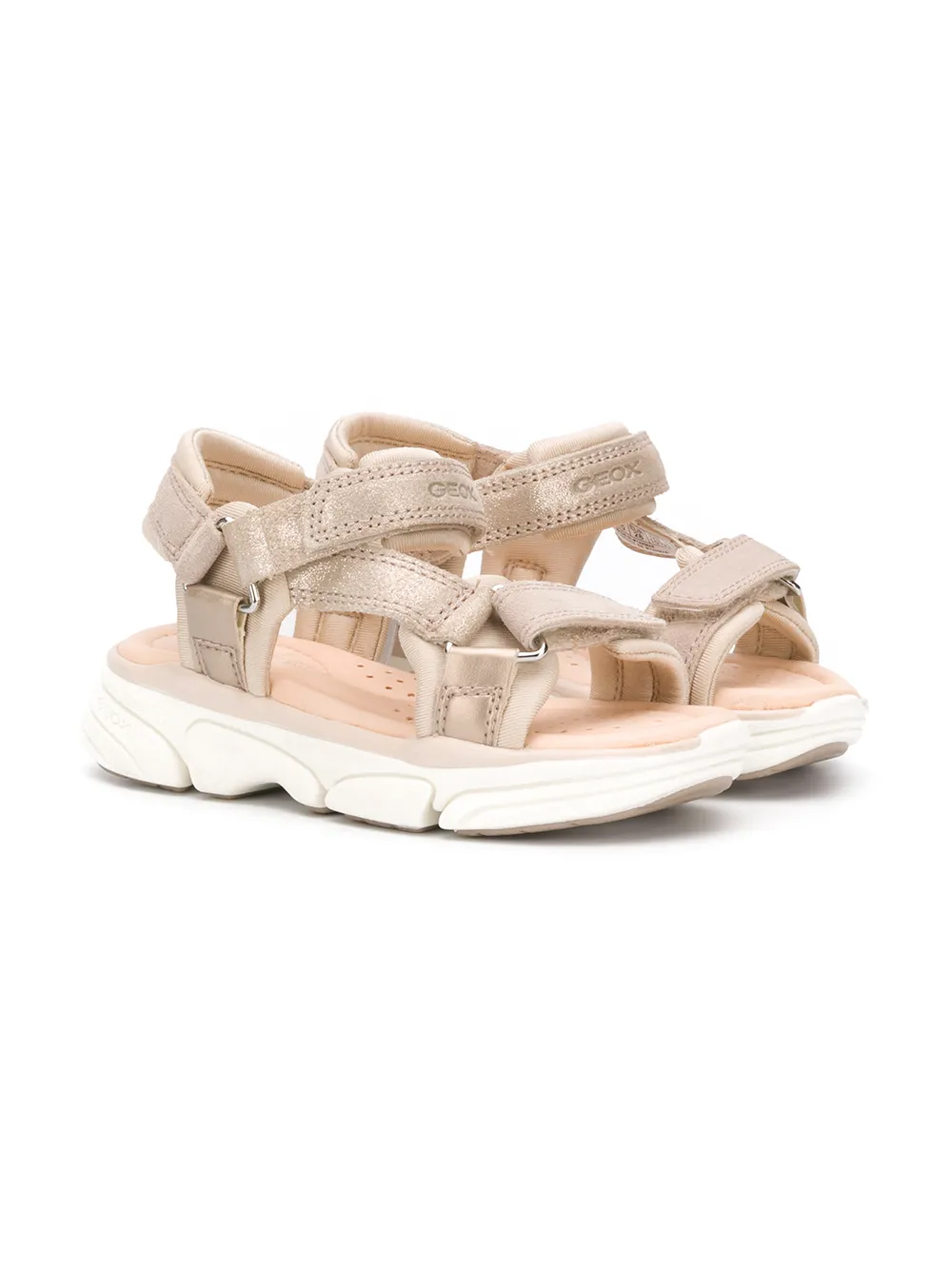 

Geox Kids metallic touch strap sandals - Neutrals