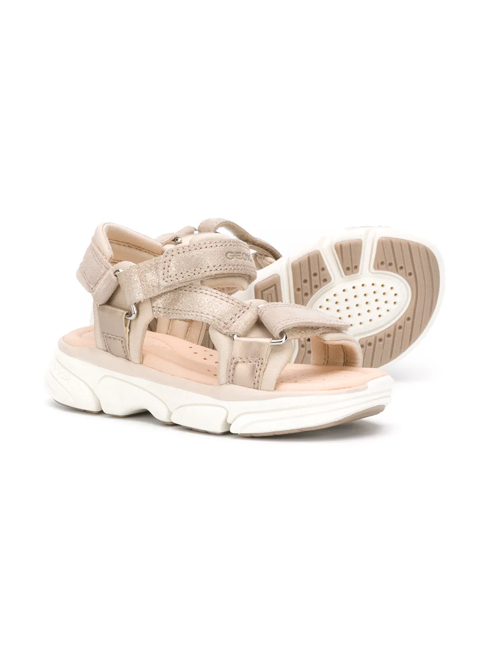 Geox Kids Sandalen met klittenband - Beige