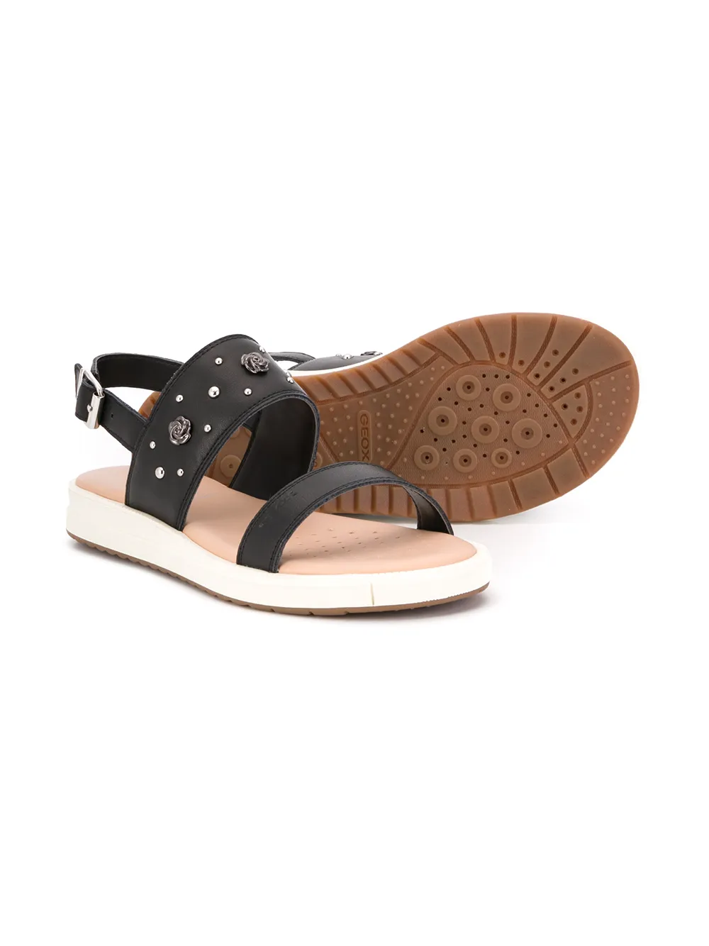 Geox Kids Sandalen met open neus Zwart