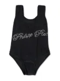 Philipp Plein Junior embellished signature swimsuit - Black